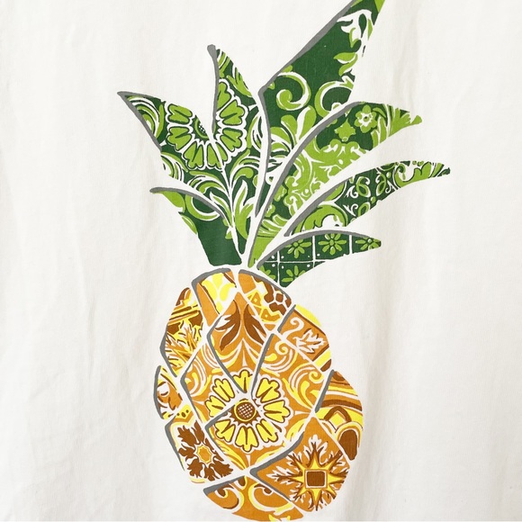Anthropologie Farm Rio Brazil Pineapple Tropic Graphic White T-Shirt in XS EUC - Picture 9 of 12